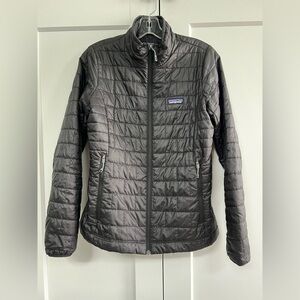 Patagonia Nano Puff Jacket Primaloft Quilted Full Zip Black Size Small Women's